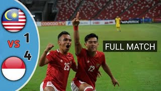 Indonesia 4 vs 1 Malaysia  Full Match AFF 2020 [upl. by Nsaj]