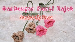 GANTUNGAN KUNCI RAJUT BUNGA LILY  CROCHET LILY OF THE VALLEY CROCHET KEYCHAIN [upl. by Clover]