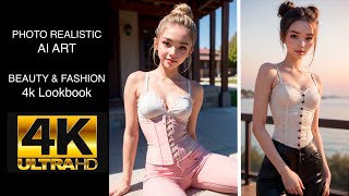 ❤️ AI Dreamscape  Natural Beauty Girl Elegance Enhanced by AI  4k Lookbook ❤️ [upl. by Ardnuaet]