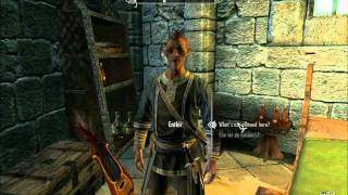 Skyrim Destruction spell vendor Enthir at the Hall of Attainment [upl. by Anaujait947]