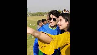 Naseem Shah with girl fan in stadium to giving her selfie  Cute girl in stadium against Australia [upl. by Bridge]