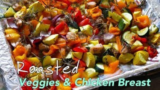 Healthy Roasted Veggies amp Chicken Breast in 20 Minutes [upl. by Doane]