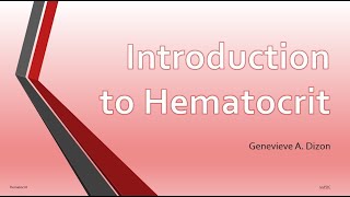 Hematocrit Introduction [upl. by Aicylla]