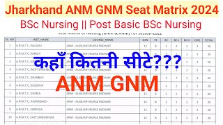 Jharkhand ANM GNM Seat Matrix 2024  Jharkhand anm gnm entrance exam 2024 [upl. by Calendra]