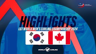 Korea v Canada  LGT World Mens Curling Championship 2024  Highlights [upl. by Nicholson]