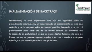 Backtrack analisis de complejidad de algoritmos [upl. by Rhett963]