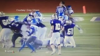 John Jay High School players tackling referee John Jay High football players allege racial slurs wer [upl. by Brynn84]