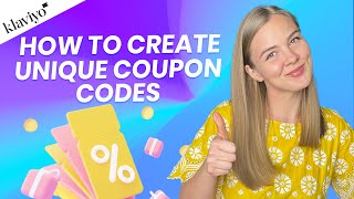 How to add dynamic unique Shopify coupon codes in Klaviyo  Klaviyo tutorial [upl. by Antonetta791]