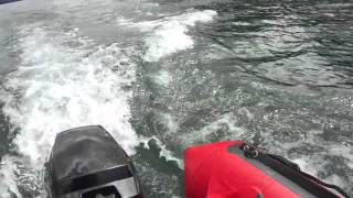 Seamax Ocean 380 with Mercury 98 hp Motor on a Mountain Lake [upl. by Nylrahs440]