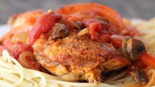 Chicken Cacciatore Hunter Style Chicken Easy Italian American Recipe [upl. by Curren]