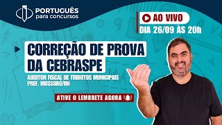 Prof Rosenthal  CORREÇÃO PROVA AUDITOR FISCAL DE TRIBUTOS MUNICIPAIS – PREF MOSSORÓRN  CEBRASPE [upl. by Nickelsen]