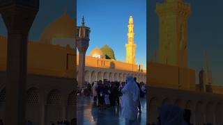 Muslims who come for Umrah watch the Green Dome and wait for the call to Prayer umrah hajj muslim [upl. by Akinyt]