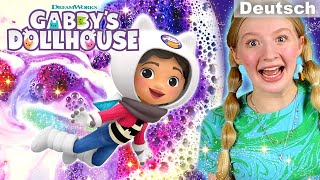 Gabbys Galaxie DIY 🌌 Spa Wissenschaft FarbtropfenLebensmittelkunst 🎨💧  GABBYS DOLLHOUSE [upl. by Ylebmik]