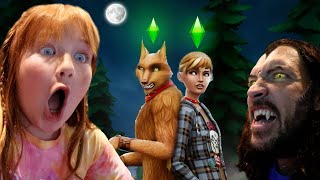 WOLF FAMiLY 2 a Full Moon Adventure Adley and Dad playing a new werewolf pack on Spooky Sims 4 [upl. by Aissenav173]