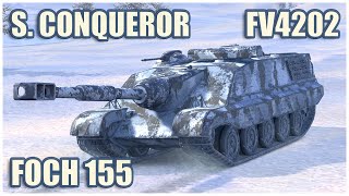 FV4202 Foch 155 amp Super Conqueror • WoT Blitz Gameplay [upl. by Waverly818]