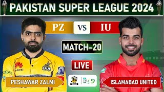 PSL LIVE  PESHAWAR ZALMI vs ISLAMABAD UNITED MATCH 20 LIVE COMMENTARY  PZ vs IU LIVE  IU BAT [upl. by Yrdua520]