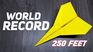 How to make the WORLD RECORD Paper Airplane  paper plane for FLIGHT TIME [upl. by Rol]