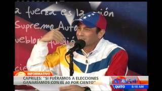 Maduro interrumpe rueda de prensa de Capriles en la que anunciaba impugnación de las elecciones [upl. by Aridni]