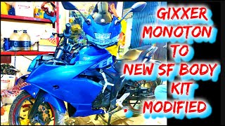 Gixxer sf body kit modification Gixxer monoton to gixxer new Sf body kit modified [upl. by Lelith]