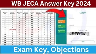 WB JECA Answer Key 2024  Exam Key Objections [upl. by Alda]