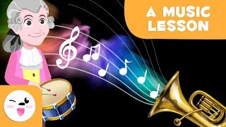 A music lesson  Instruments and musical figures for kids [upl. by Ylek]