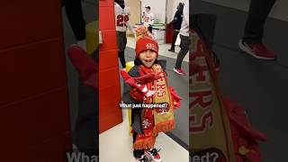 Little boy gets epic surprise at first football game ❤️ [upl. by Airrat]