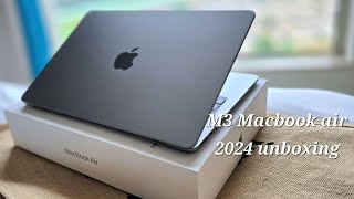 M3 Macbook air unboxing  13 inch space grey ✨️💕 [upl. by Christoph148]