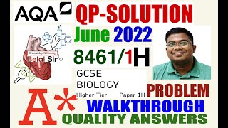 AQA GCSE BIOLOGY 84611H JUNE 2022 QP solution [upl. by Llerahc147]