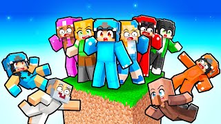 10 Friends On ONE BLOCK In Minecraft With Crazy Fan Girl [upl. by Musihc]