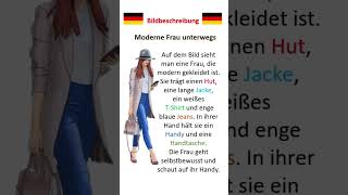 bildbeschreibung  Moderne Frau unterwegs deutschlernen deutsch germanlanguage [upl. by Christianna]