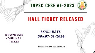 TNPSC CESE AE 2023 Hall Ticket Released I Check now I Get Ready for the Examination [upl. by Luckett]