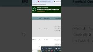 Ghq jobs 2024 pak army [upl. by Esinev391]