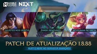 Destaques da Atualização 1888  Servidor Avançado  Mobile Legends Bang Bang [upl. by Ulane]