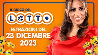 Estrazione in diretta del Gioco del Lotto e del Simbolotto di Sabato 23 Dicembre 2023 [upl. by Nevak813]