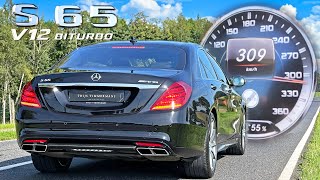 Mercedes S65 AMG V12 BiTurbo  0309 ACCELERATION TOP SPEED amp SOUND [upl. by Acissev]