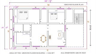 North facing building plan as per vastu 31 x 48 2019 [upl. by Eeroc]