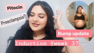 Week 36 amp 37 Induction with Pitocin  Signs of preeclampsia weight gain  Swollen BPP  more [upl. by Larissa]