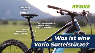 Wie funktioniert eine Vario Sattelstütze absenkbare EBike Sattelstütze  Rebikecom [upl. by Eyak]