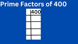 Prime factors of 400 [upl. by Birecree]