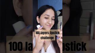 100 layers lipstick challenge lipstickchallenge shortvideo tranding makeup [upl. by Nylicaj]