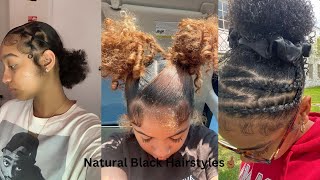 Slick Natural Hairstyles For ShortMedium Length Hair🫶🏾  April 2024 [upl. by Turpin]