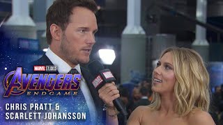 Scarlett Johansson amp Chris Pratt take over at Avengers Endgame LIVE Premiere [upl. by Lowndes]