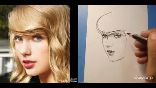 Drawing TAYLOR SWIFT step by step [upl. by Ocsisnarf]