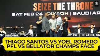 Thiago Santos vs Yoel Romero FaceOff PFL vs Bellator Champs [upl. by Abehsile403]