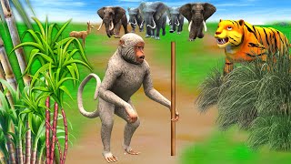 बाघ ने किया बंदर पर हमला Baagh Ne Kiya Bandar Par Hamala Tiger Attack Monkey Hindi Moral Story [upl. by Novelc244]