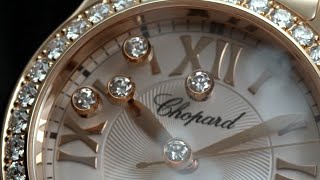 CHOPARD FLOATING DIAMOND HAPPY SPORT WATCHES [upl. by Aramat]