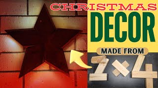 Rustic 2x4 Lumber Christmas Star made from scraps Lights up [upl. by Ynaffad]