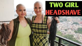 Two female headshave  Indian girl alopecia story  New women at home  Latest lady 2021 lockdown [upl. by Verner581]