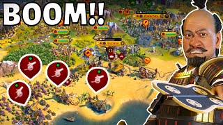 Civ 6  I Wanted To Test My Mega Cannons Fire – 3 Deity Japan Civilization VI [upl. by Yniattirb]