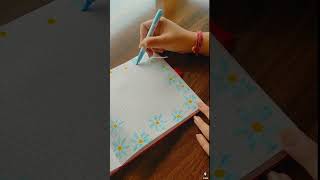 PAGE BORDER 💙😍✨  Page border ideas for journals and projects shorts ytshorts [upl. by Litnahs]